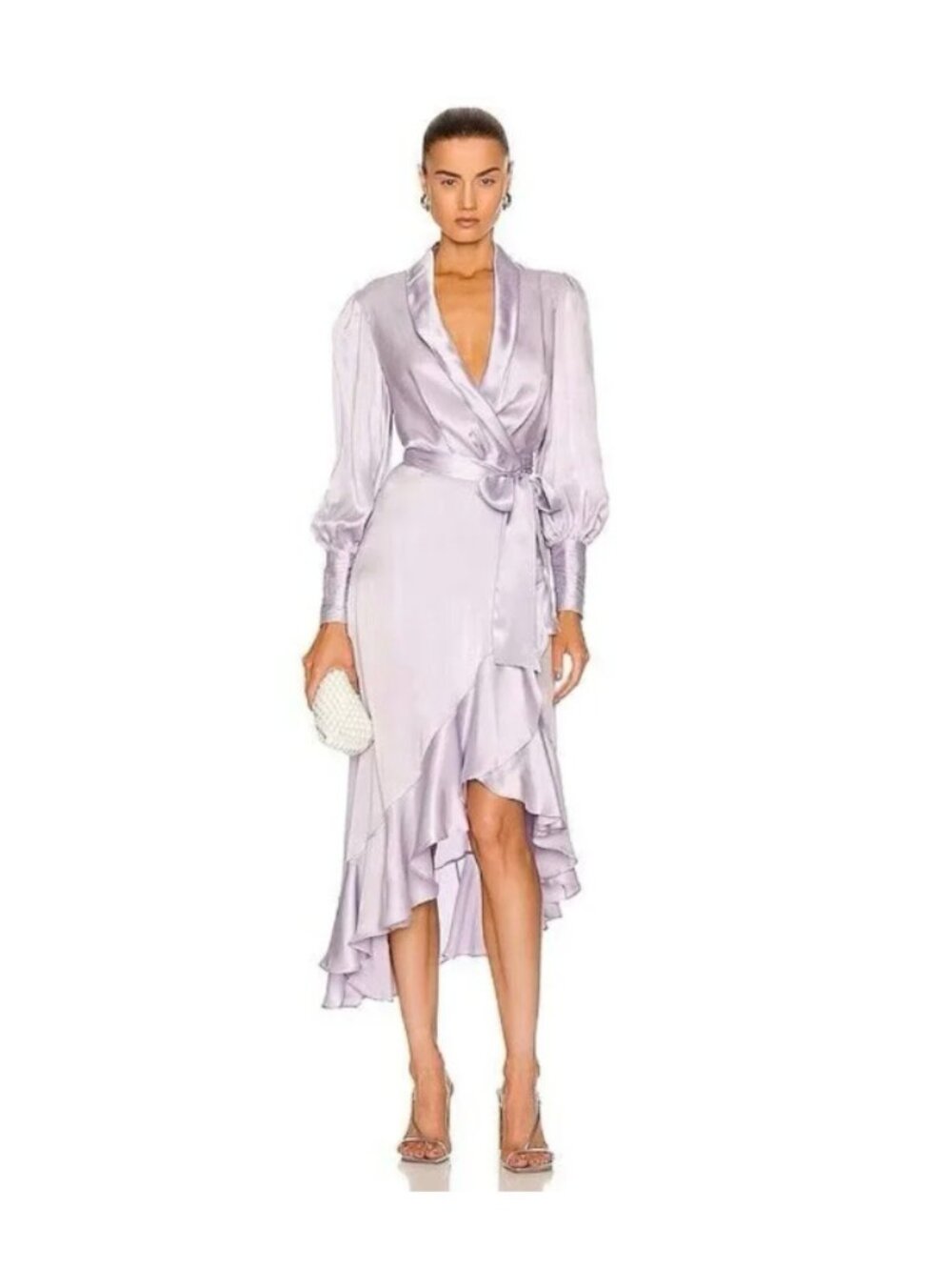 Zimmermann Silk Wrap Midi Dress Lilac size O